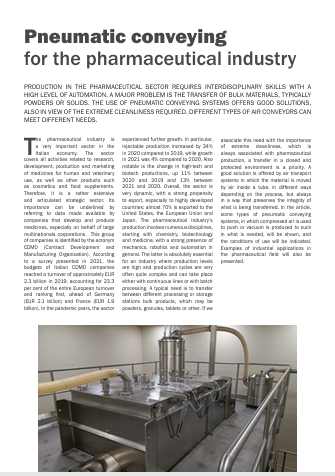 PNEUMATIC CONVEYING SYSTEM FOR PHARMA